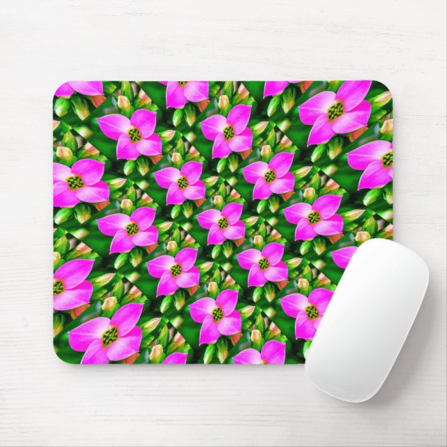 Mousepad Padrão de Flores Tropicais Rosa (Com mouse)