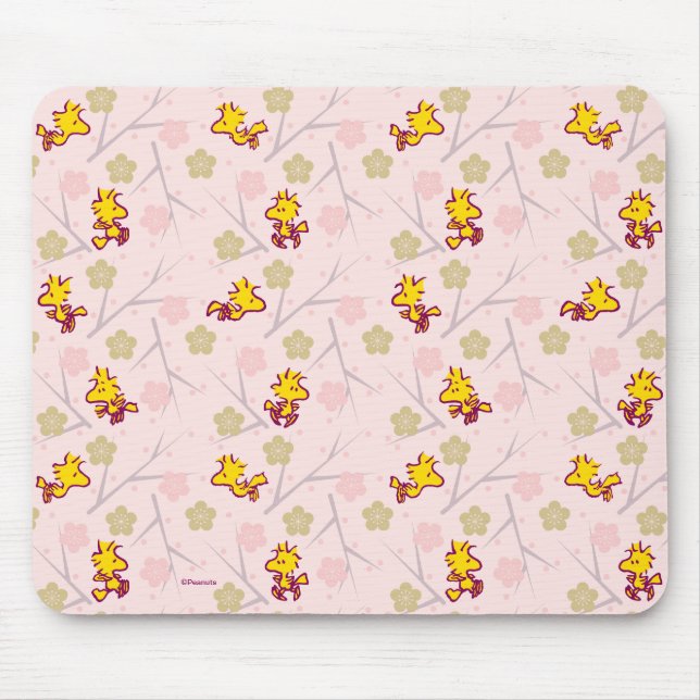 Mousepad Padrão de Florestal Rosa de Cereja (Frente)