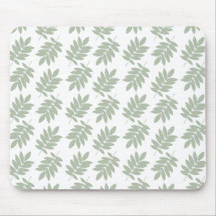 Mousepad Padrão de Folha de Elder Verde+Branco