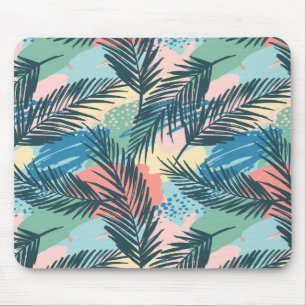 Mousepad Padrão de Folha de Pastel Tropical