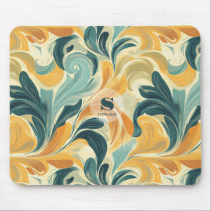 Mousepad Padrão de Folha de Vintage Inspirada em Paisley (1