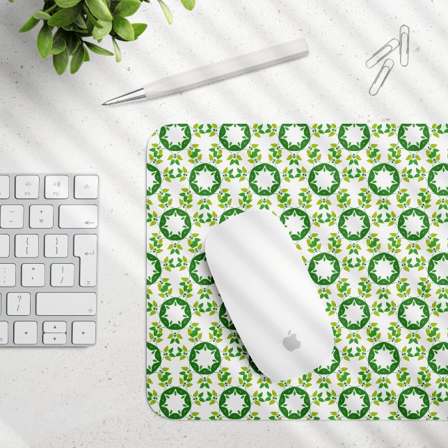 Mousepad Padrão De Folha, Padrão De Folhas, Folhas Verdes (Criador carregado)