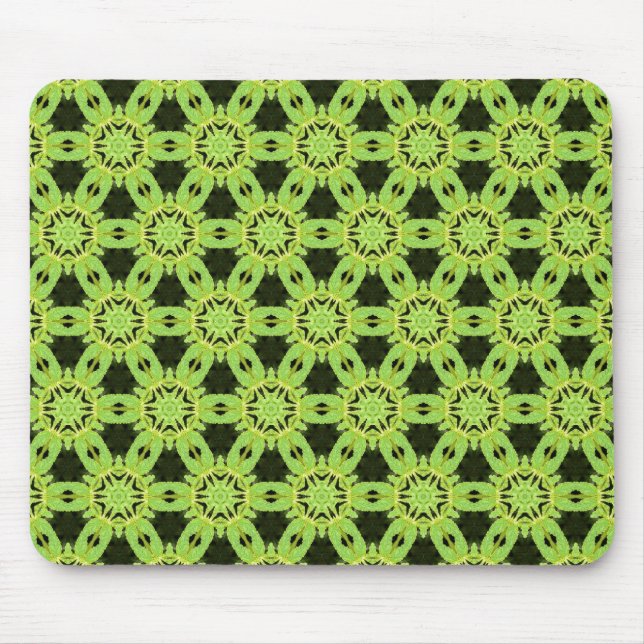 Mousepad Padrão de Folha Verde Terrazzo (Frente)