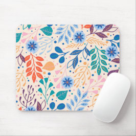 Mousepad Padrão de Folhagem Moderna de Folhagem Colorida