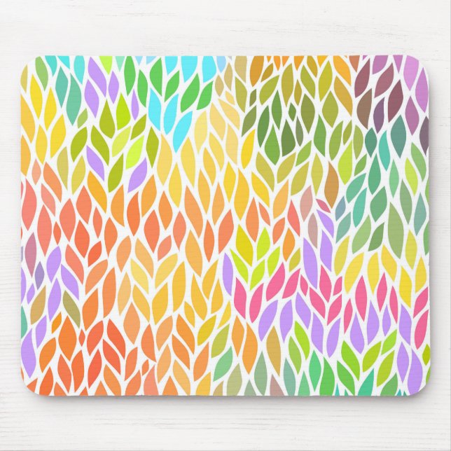 Mousepad Padrão de folhas coloridas fofas (Frente)