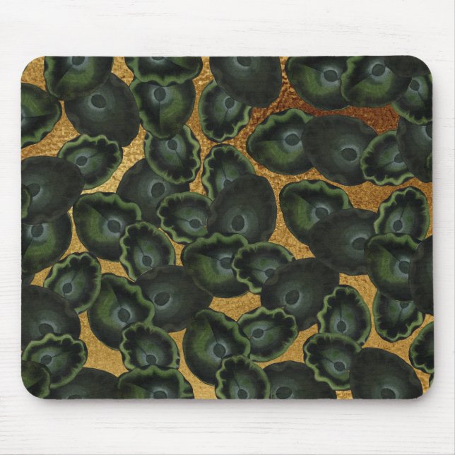 Mousepad padrão de folhas de Lírio Exótico (Frente)