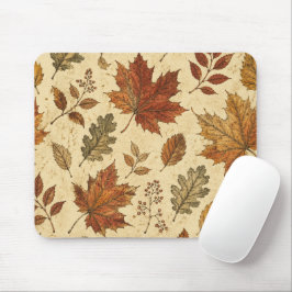 Mousepad Padrão de Folhas de Outono – Botânica Outonal Vint