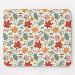 Mousepad Padrão de Folhas de outono e Bolotas de Vintage