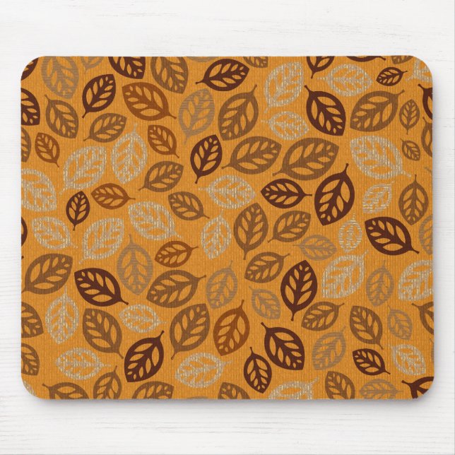 Mousepad Padrão de folhas marrons fofas (Frente)