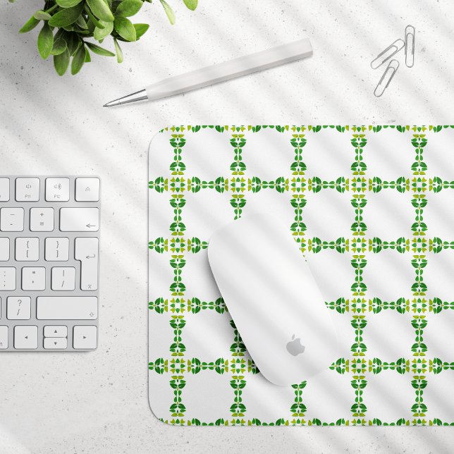 Mousepad Padrão de Folhas, Padrão de Folhagens, Folhas Verd (Criador carregado)