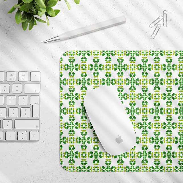Mousepad Padrão de Folhas, Padrão de Folhagens, Folhas Verd (Criador carregado)