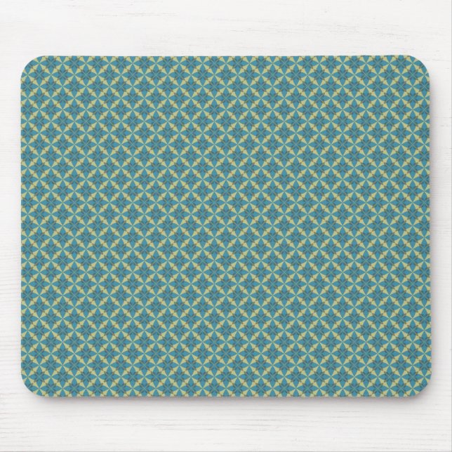 Mousepad Padrão de folhas simples em azul (Frente)