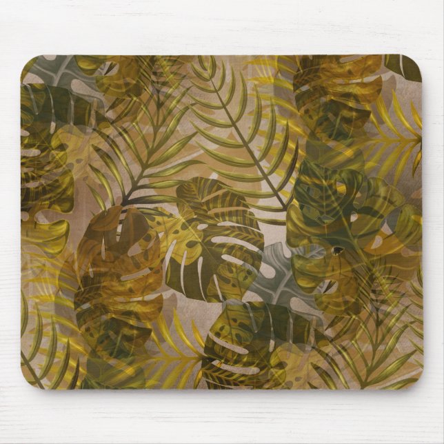 Mousepad Padrão de Folhas Tropicais Terrestres (Frente)