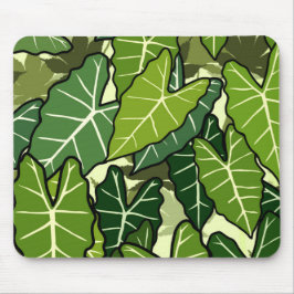 Mousepad Padrão de Folhas Verdes