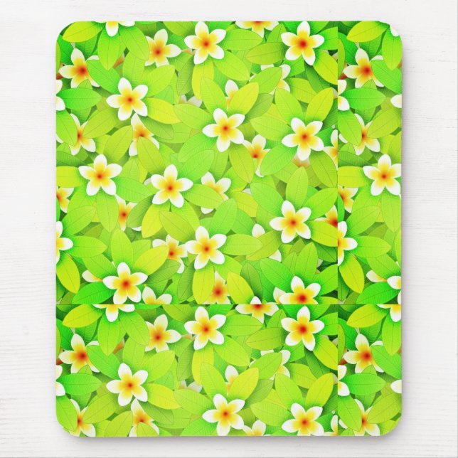Mousepad Padrão de Folhas Verdes Florais-61717 (Frente)
