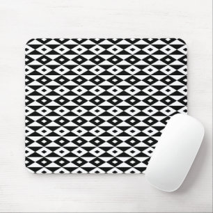 Mousepad Padrão de Forma do Diamante Branco preto retroativ