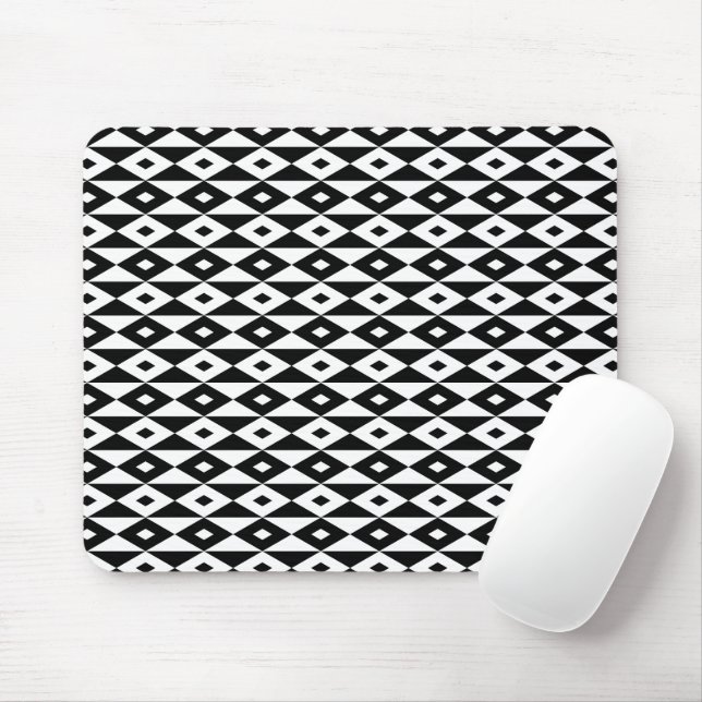 Mousepad Padrão de Forma do Diamante Branco preto retroativ (Com mouse)