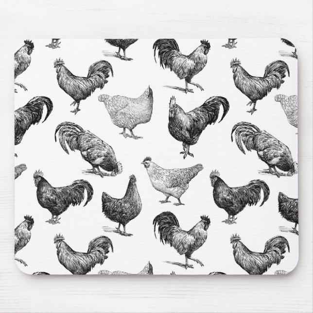 Mousepad Padrão de frango da Fazenda do país retrô (Frente)