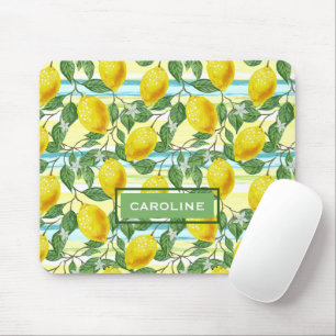 Mousepad Padrão de Fruta de limões tropicais de Verão com a
