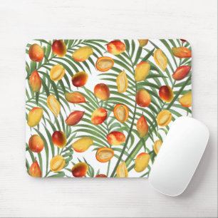 Mousepad Padrão de Fruta de Verão Vintage Mango & Greenery