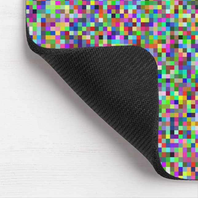 Mousepad Padrão de Fundo de Quadrados de Pixel Coloridos (Canto)