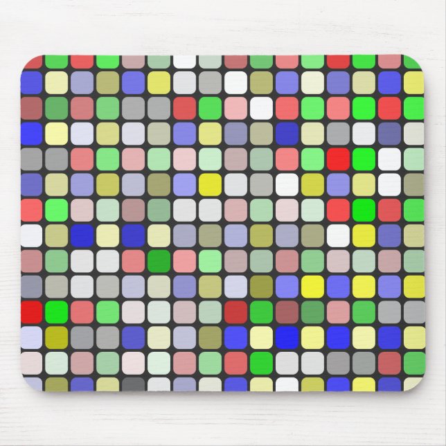Mousepad Padrão de fundo em quadrados coloridos (Frente)