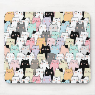 Mousepad Padrão de Gato Bonito