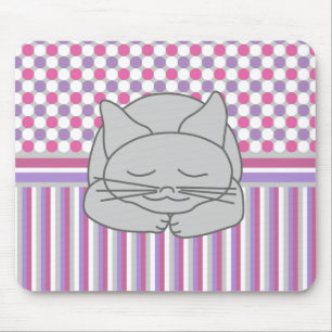 Mousepad Padrão de Gato de Cinzas Dormindo
