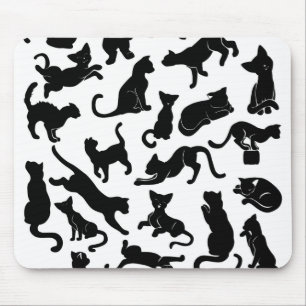 Mousepad Padrão de Gato Preto