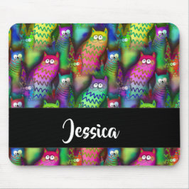 Mousepad Padrão de gatos gradiente coloridos