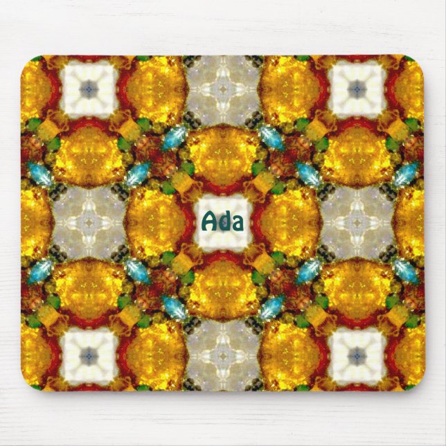 Mousepad Padrão de Gems do Ouro ADA ~ Personalizado ~ (Frente)