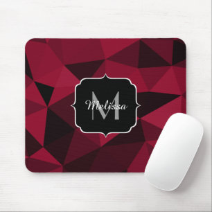 Mousepad Padrão de geometria do preto vermelho magenta Mono