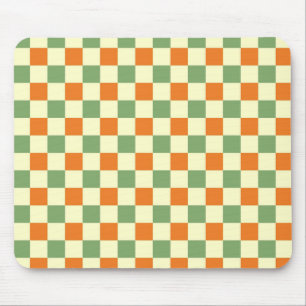 Mousepad Padrão de Gingham - Laranja Verde Marrom