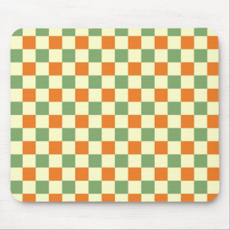 Mousepad Padrão de Gingham - Laranja Verde Marrom