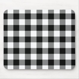 Mousepad Padrão de Gingham Preto e Branco