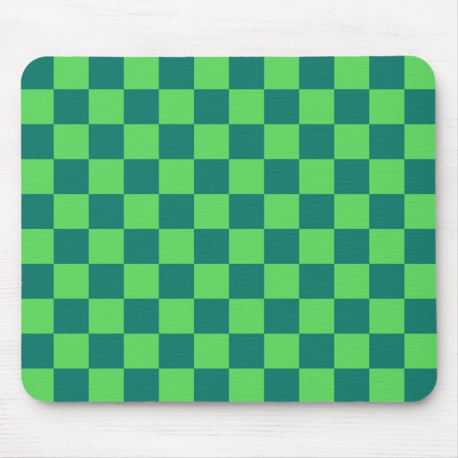 Mousepad Padrão de Gingham Verde Azul (Frente)