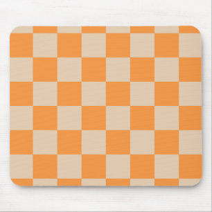 Mousepad Padrão de Gingham Verificado por Laranja