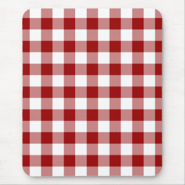 Mousepad Padrão de Gingham Vermelho e Branco