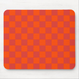 Mousepad Padrão de Gingham Vermelhos Laranja