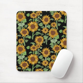 Mousepad Padrão de Girassóis de Cottagecore
