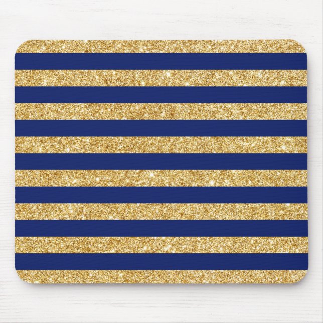 Mousepad Padrão de Glitter Dourado de Falhas Elegante e Str (Frente)