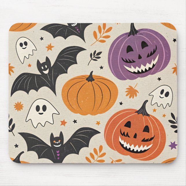Mousepad Padrão de Halloween e outono (Frente)