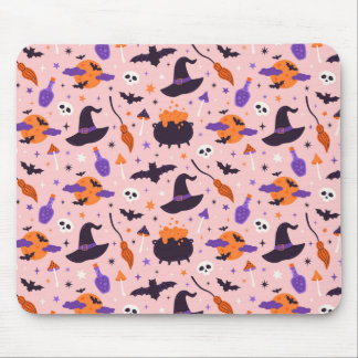 Mousepad Padrão de Halloween Púrpura e rosa-claro