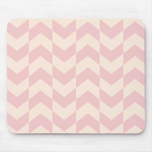 Mousepad Padrão de Herringbone Borrão-Pia-Rosa (Frente)