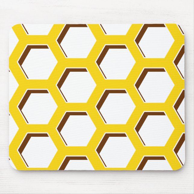 Mousepad Padrão de Hexágono Amarelo (Frente)