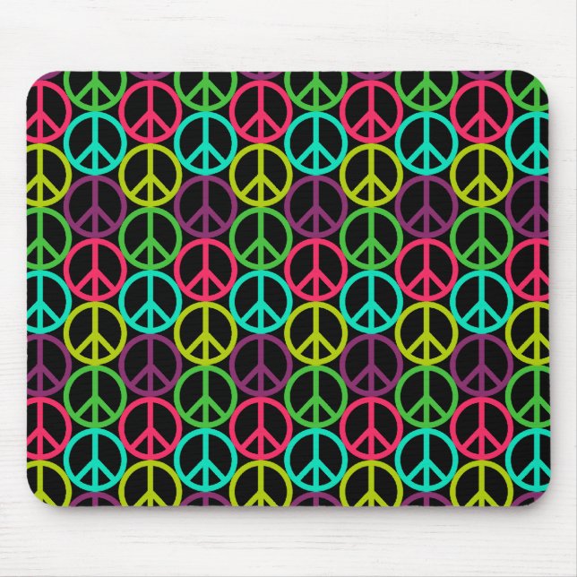 Mousepad Padrão de Hippie Peace Sign (Frente)