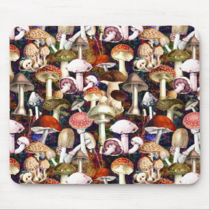 Mousepad Padrão de horta de cogumelos castanhos