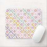 Mousepad Padrão de Ilustração Botânica Boho Colorido<br><div class="desc">Folha Colorida de Rato de Ilustração do Padrão Floral Boho</div>