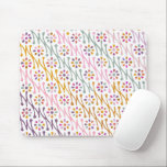 Mousepad Padrão de Ilustração Botânica Boho Colorido<br><div class="desc">Folha Colorida de Rato de Ilustração do Padrão Floral Boho</div>