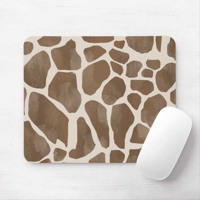 Mousepad Padrão de Impressão Animal Girafa em Aquarela (Com mouse)